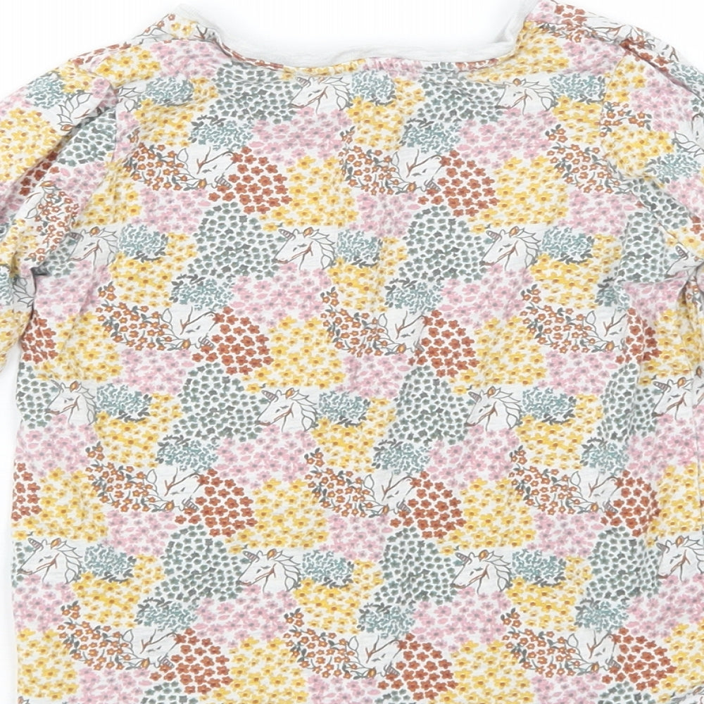 Matalan Girls Pink Floral Basic T-Shirt Size 3-4 Years