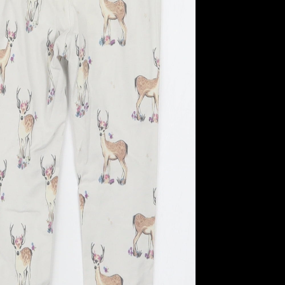 Marks & Spencer Girls White Geometric Capri Pyjama Set Size 4-5 Years