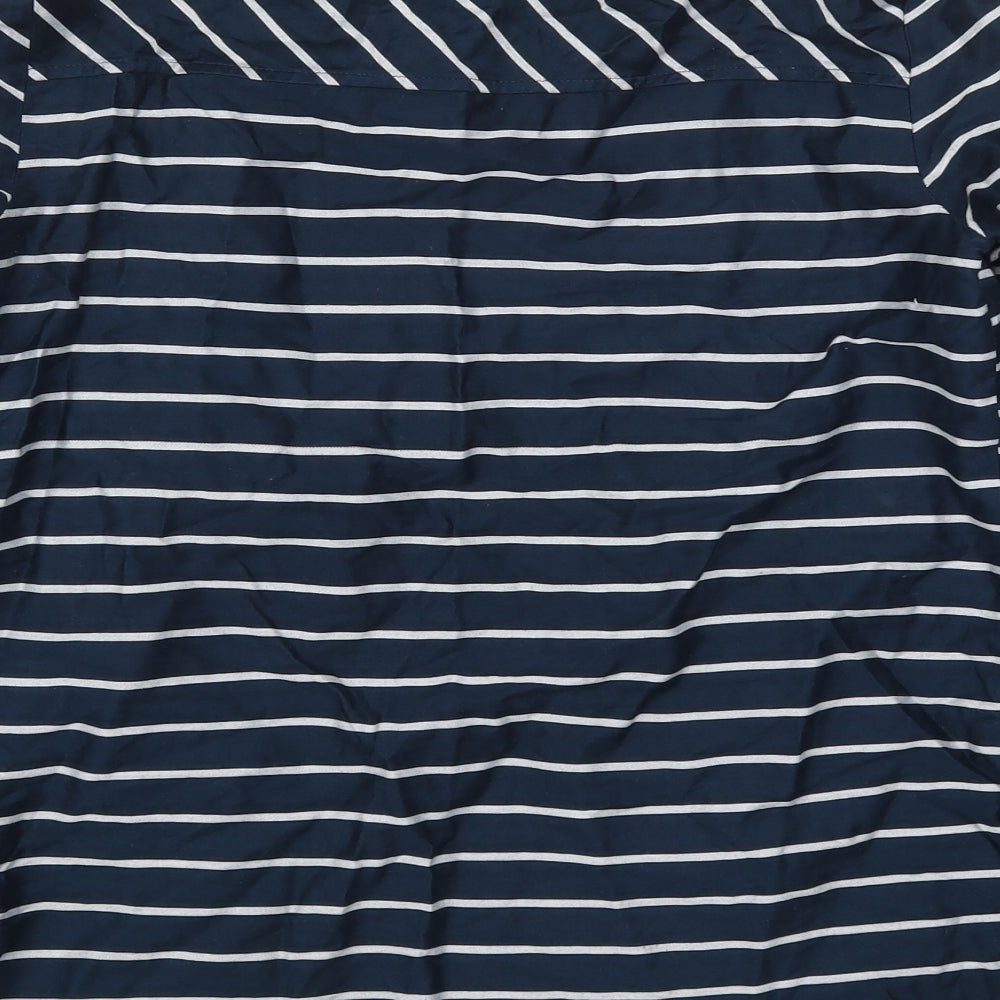 NEXT Womens Blue Striped Basic Button-Up Size 6