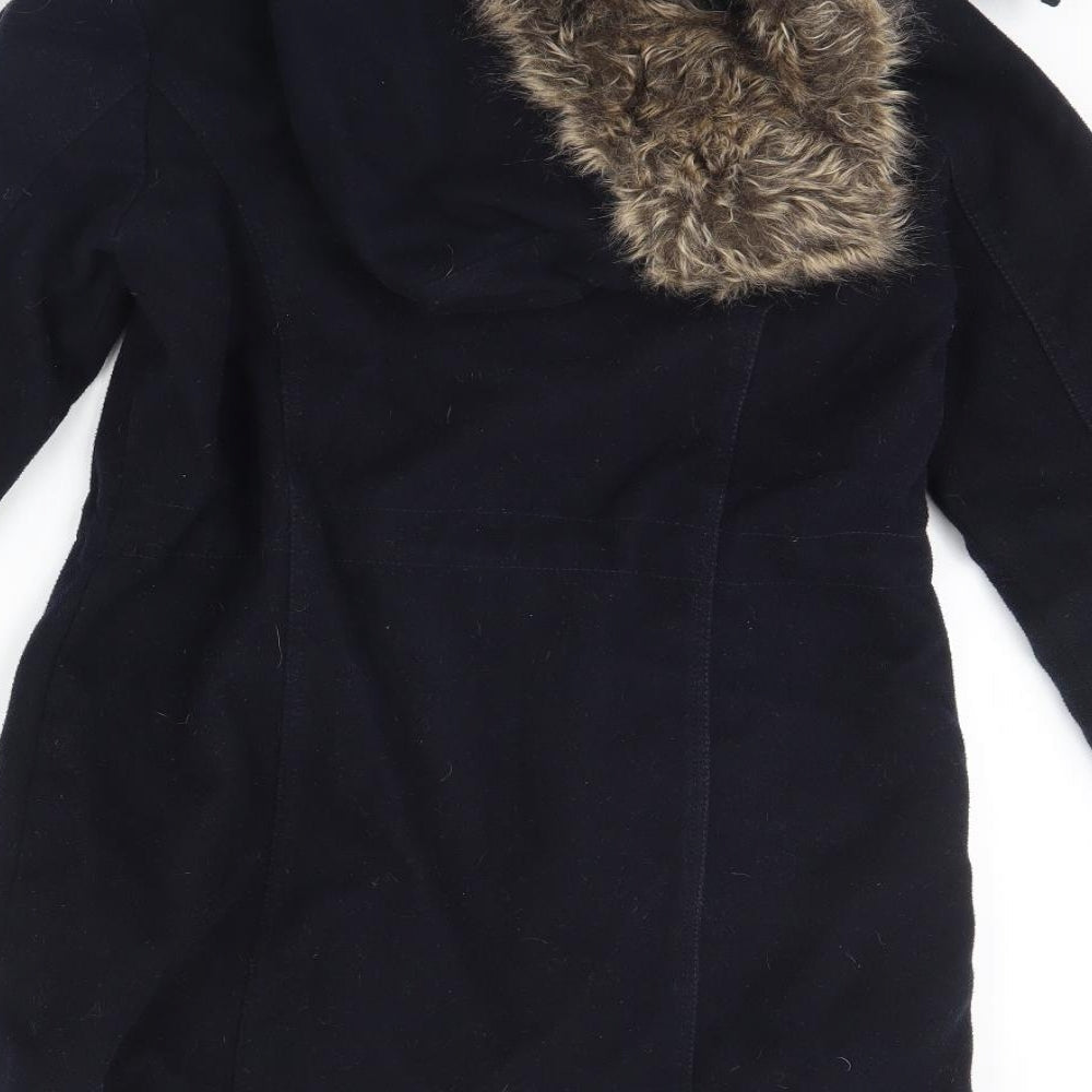 New Look Womens Blue Overcoat Coat Size 10