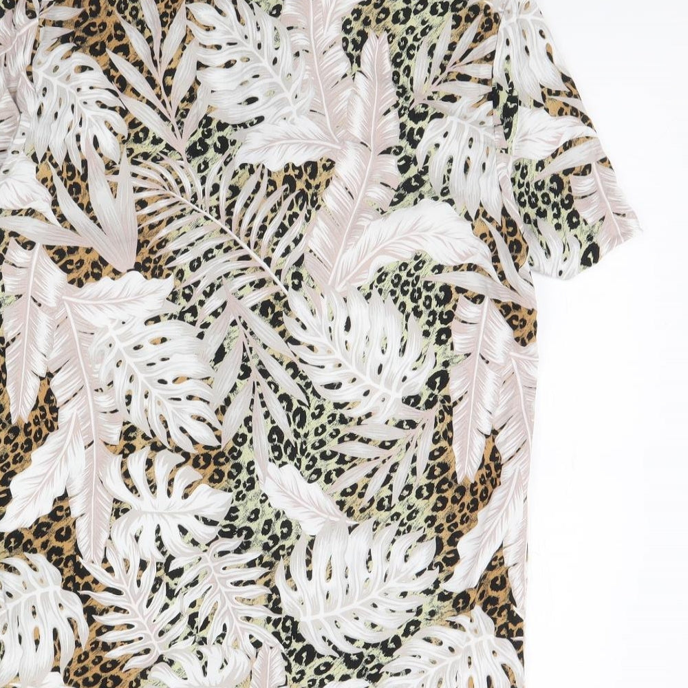 River Island Mens Pink Floral Button-Up Size S