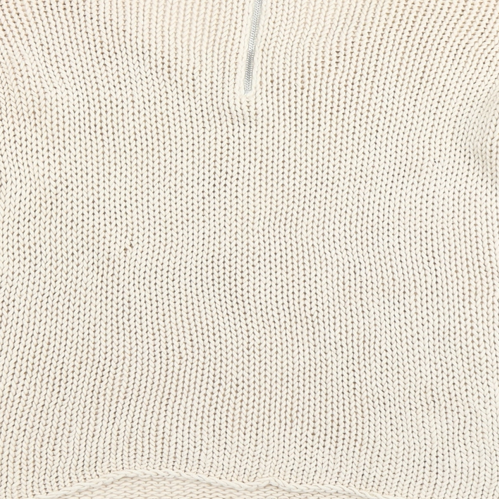 VILA Womens Beige Knit Pullover Jumper Size M