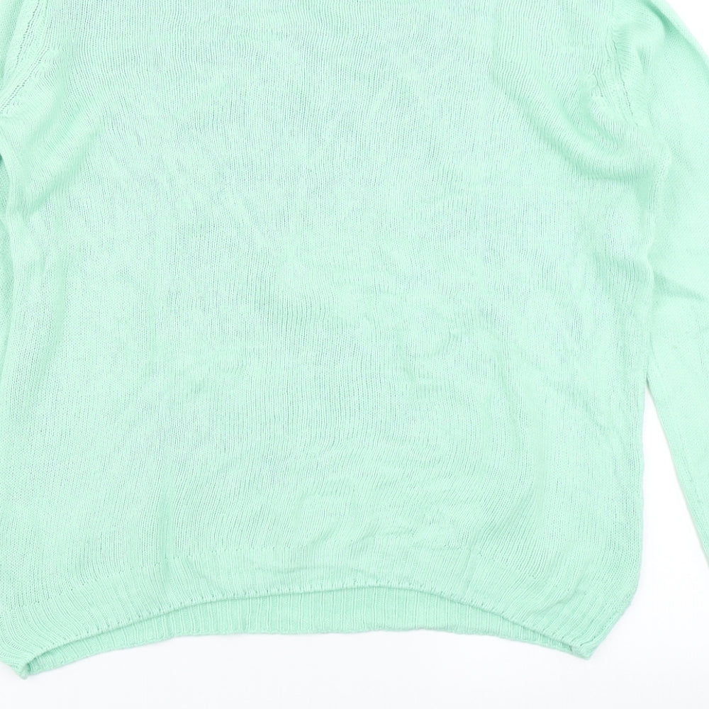ISLE Womens Green Knit Pullover Jumper Size S