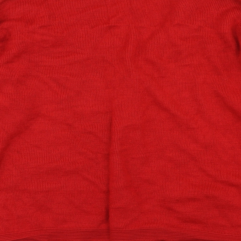 Care Womens Red Knit Cardigan Jumper Size L
