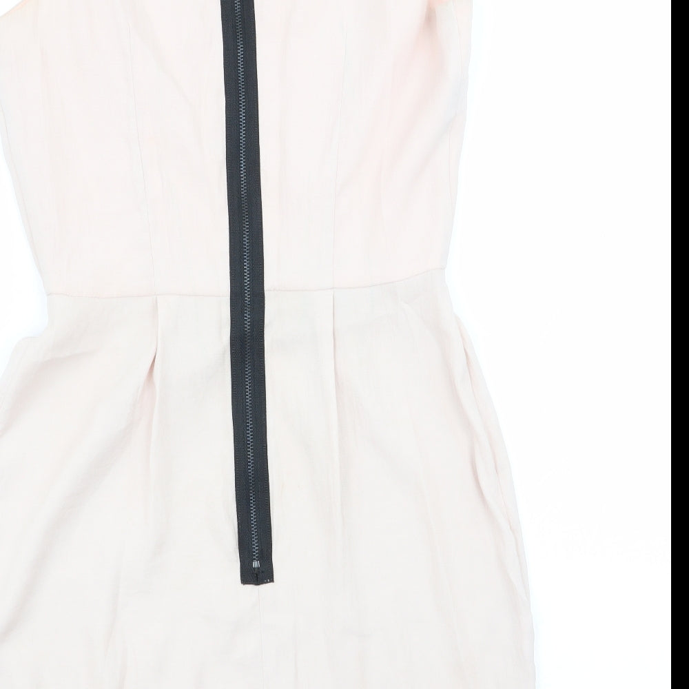 Topshop Womens Pink Fit & Flare Size 6