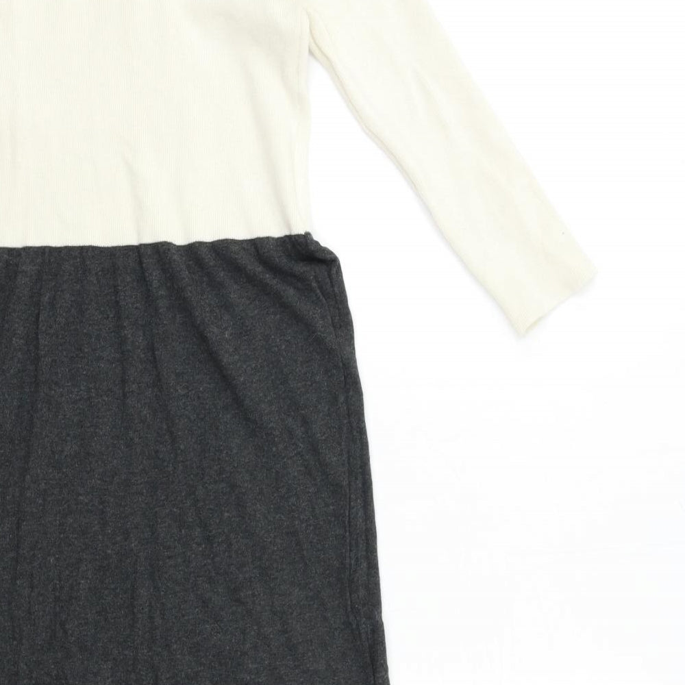 Mango Womens Grey Knit Jumper Dress Size M