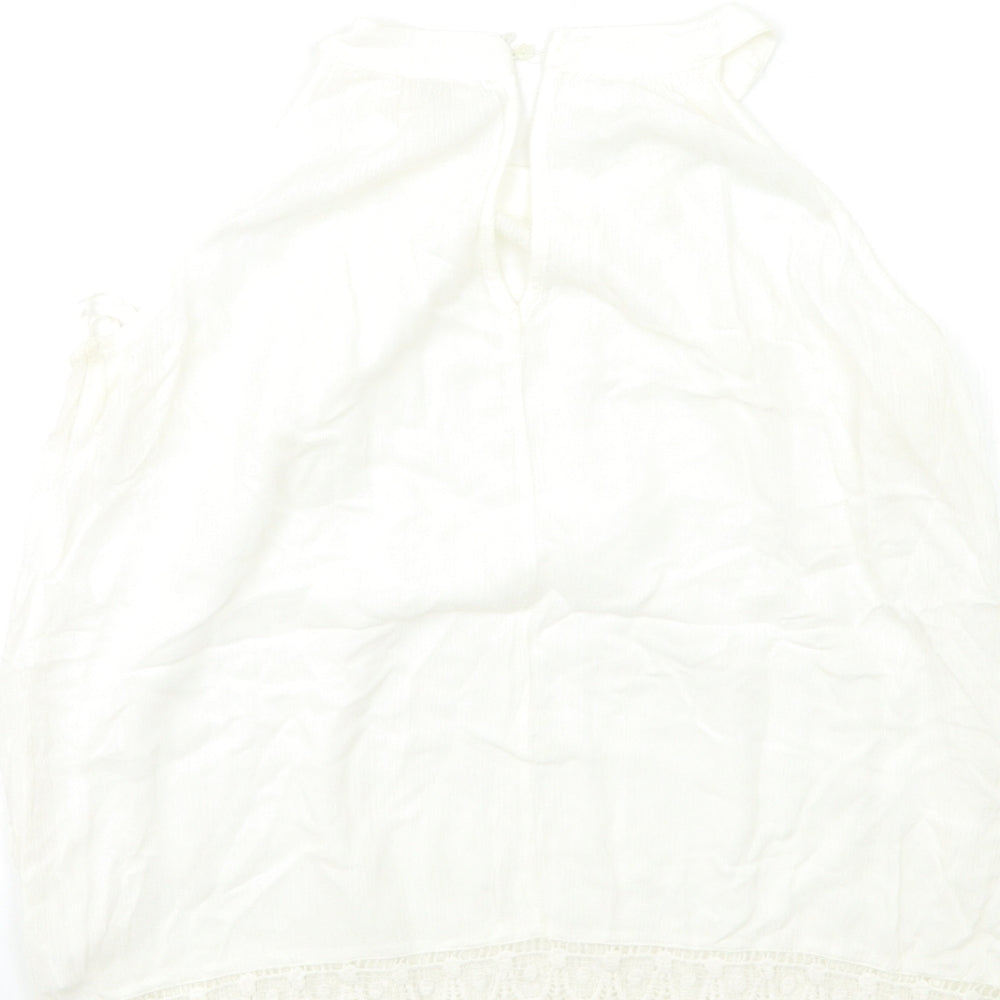 River Island Womens White Basic Tank Size 10