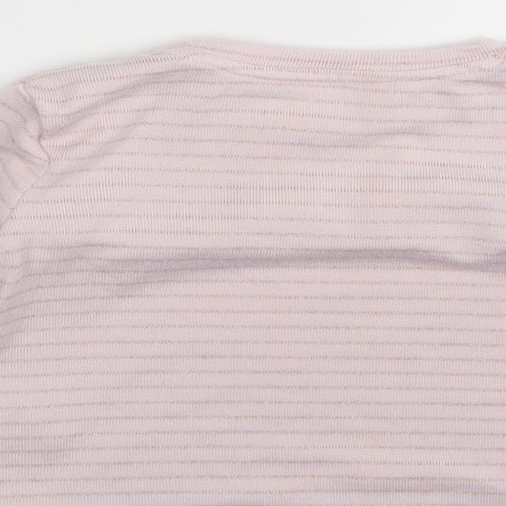 Matalan Girls Pink Striped Basic T-Shirt Size 12-18 Months