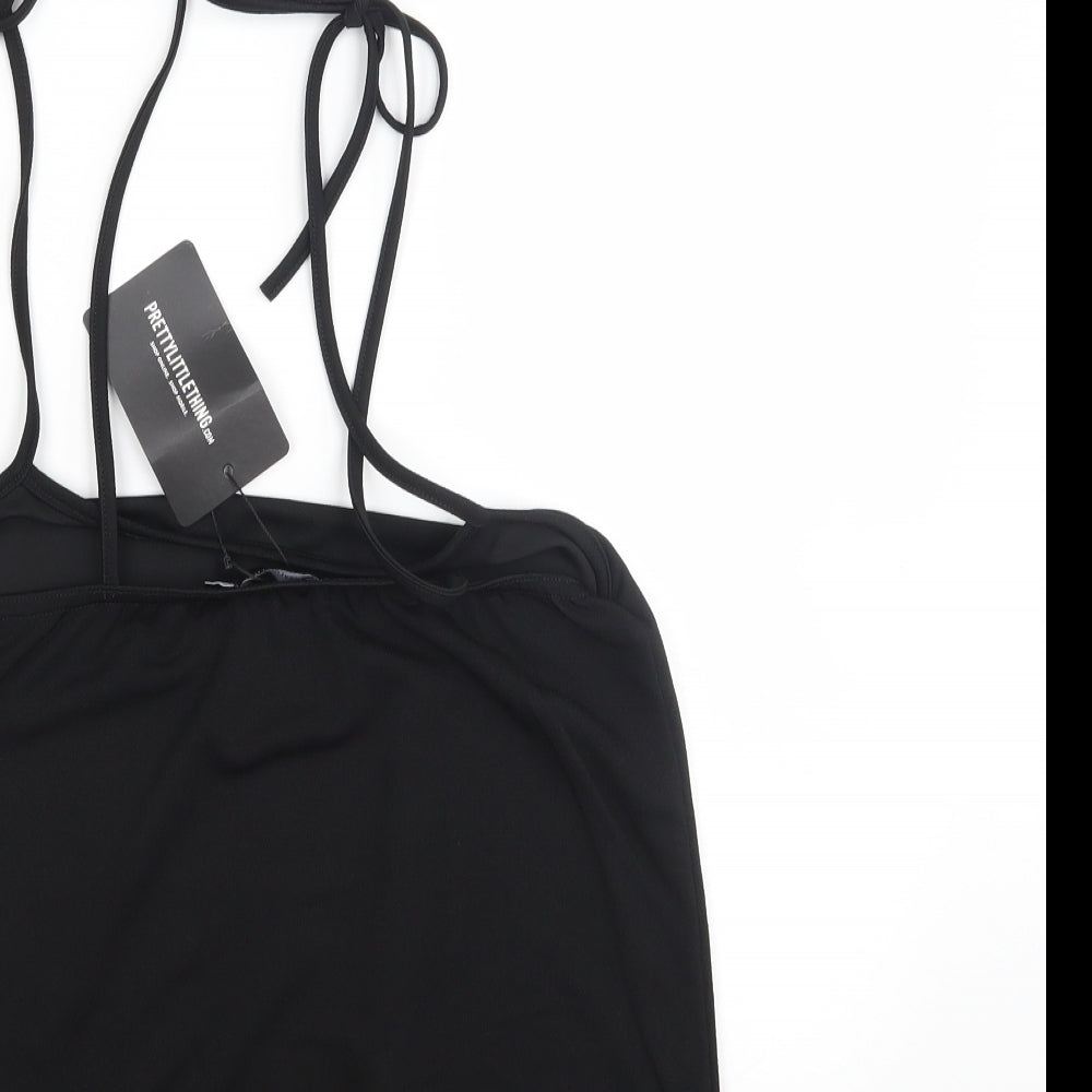 pretty little Thing Womens Black Basic T-Shirt Size 10