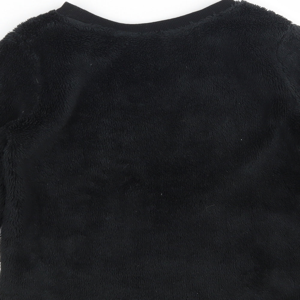 H&M Girls Black Geometric Pullover Jumper Size 9-10 Years