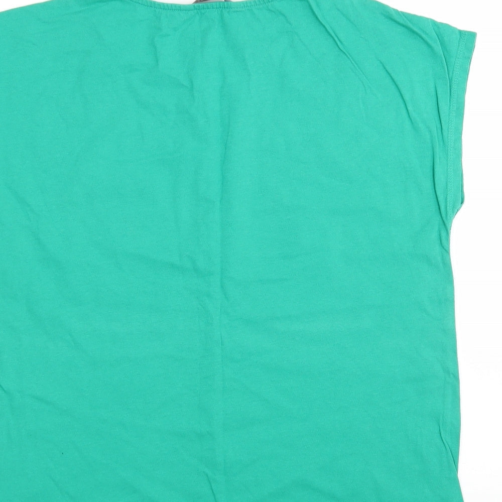 LOVE TEES Womens Green Basic T-Shirt Size 10