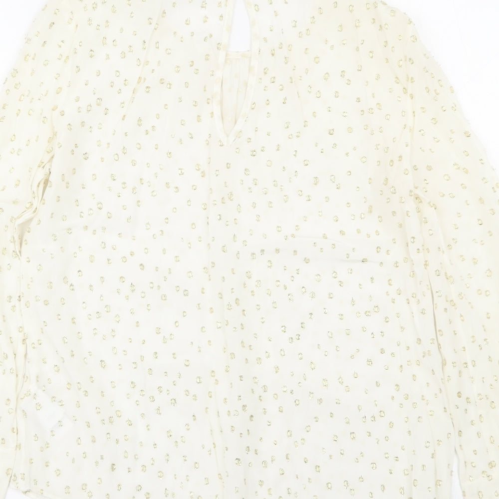 NEXT Womens White Polka Dot Basic Blouse Size 8