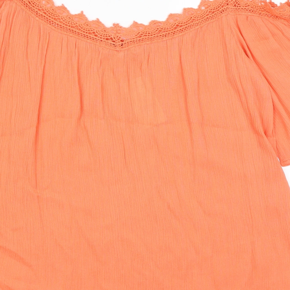 Pep & Co Womens Orange Basic Blouse Size 10