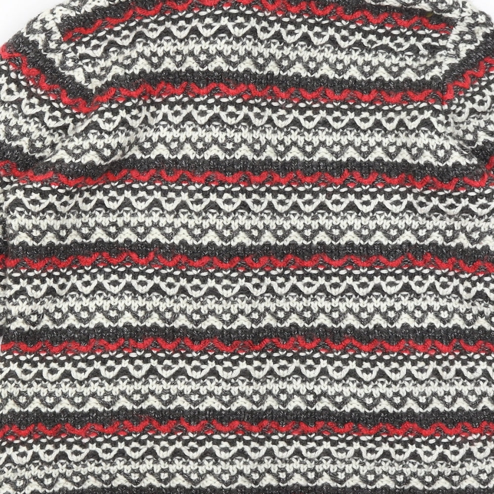 Per Una Womens Grey Striped Cardigan Jumper Size M