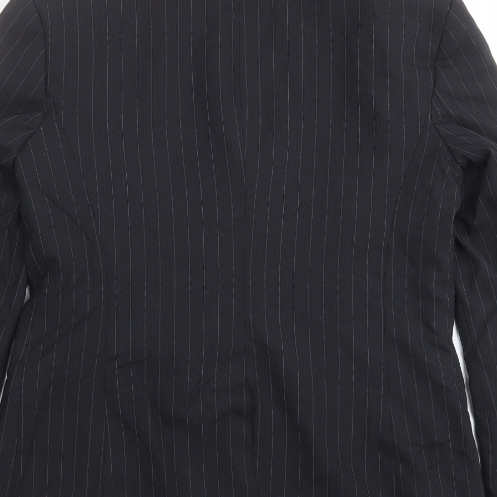 Primark Womens Black Striped Jacket Suit Jacket Size 12