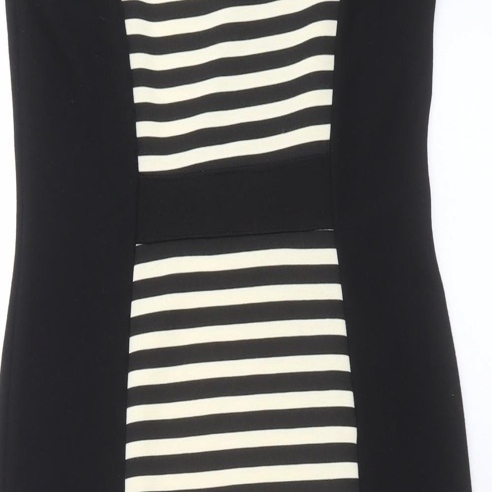 Kaleidoscope Womens Black Striped Shift Size 12