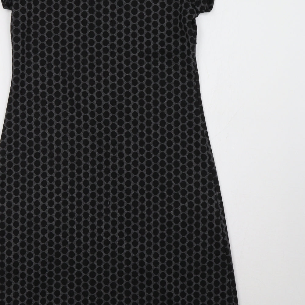 En Focus Studio Womens Grey Polka Dot A-Line Size 4