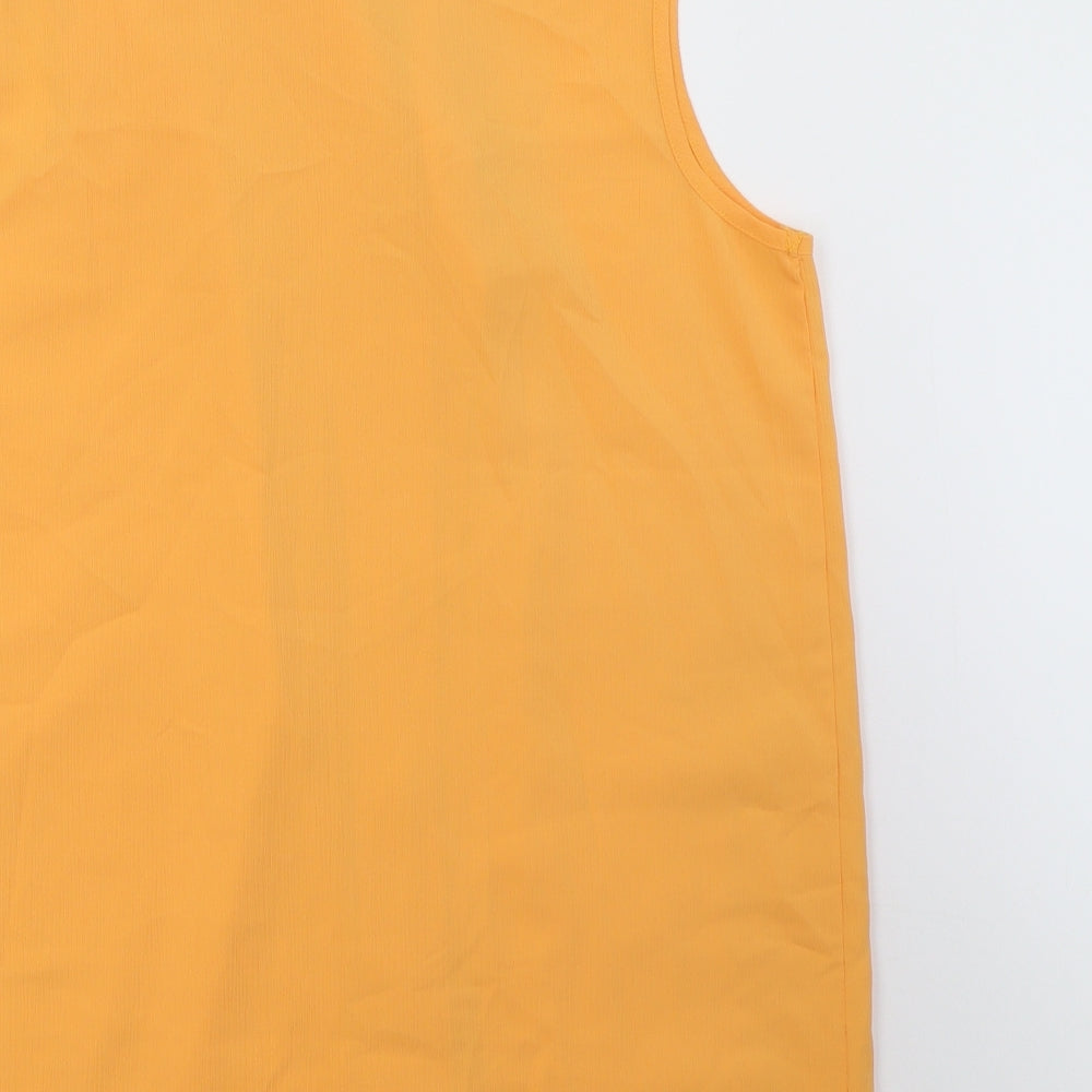 design essentials Womens Orange Basic Button-Up Size 14