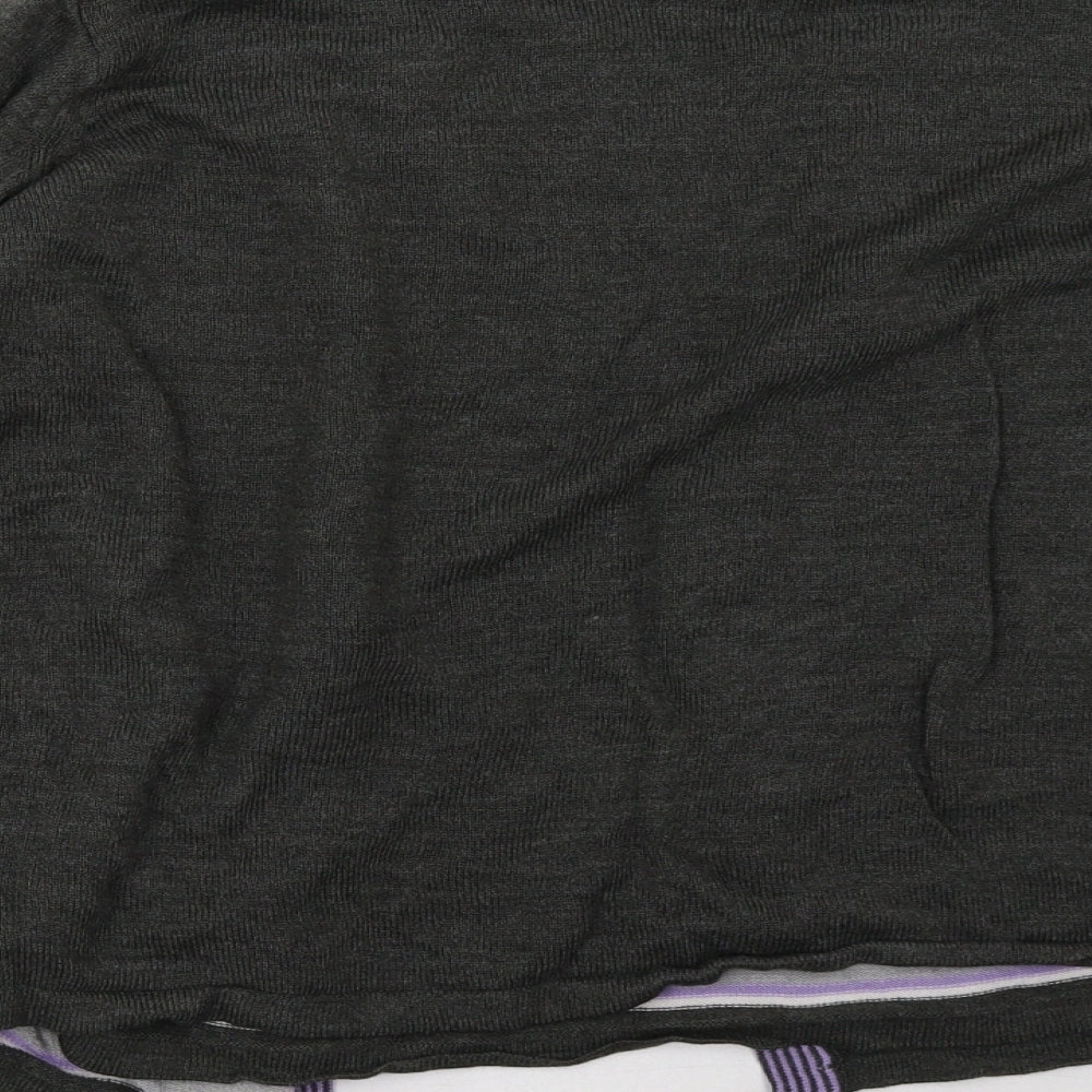 EWM Womens Purple Striped Pullover Sweatshirt Size 16