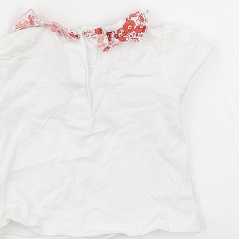 Matalan Girls White Basic T-Shirt Size 0-3 Months