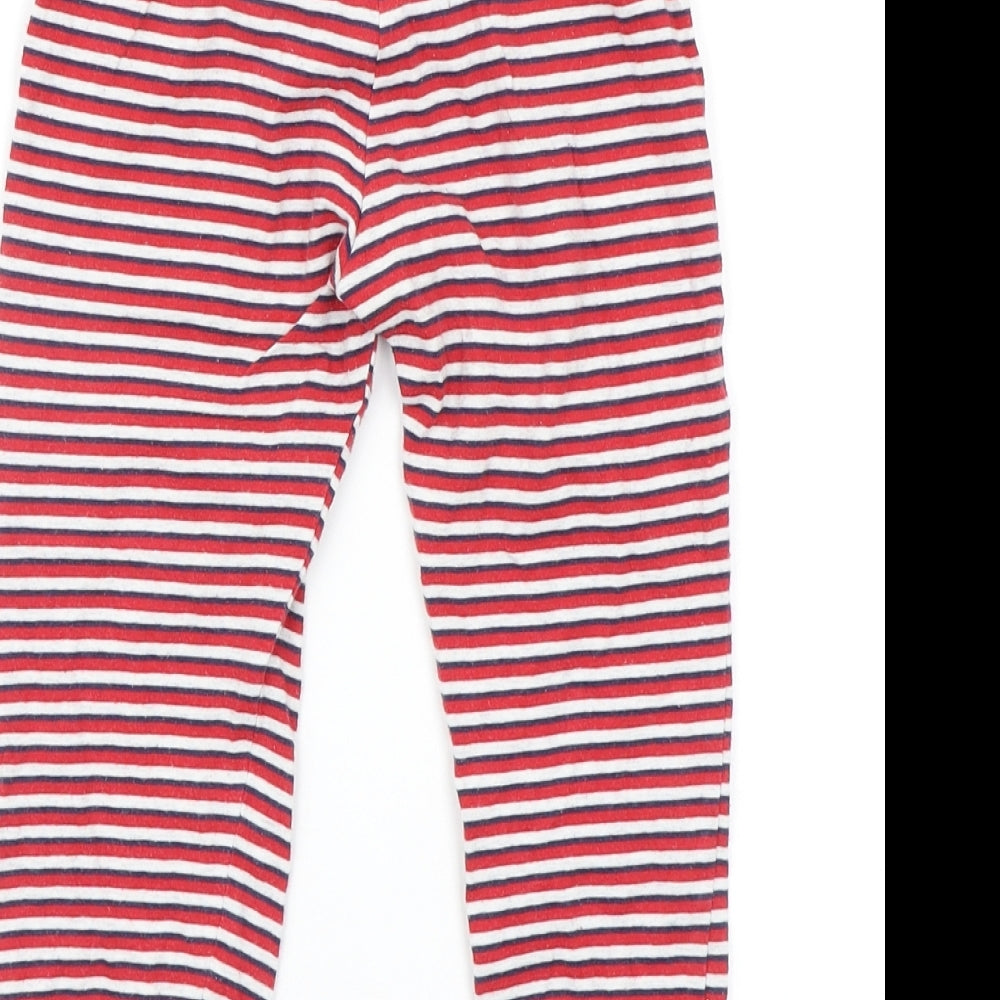 F&F Boys Red Striped Pyjama Pants Size 2-3 Years
