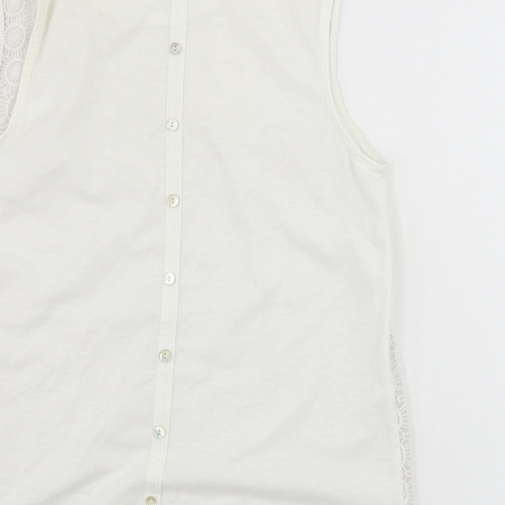 New Look Womens White Basic Tank Size 8