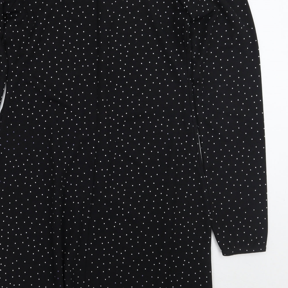 Very Womens Black Polka Dot A-Line Size 10