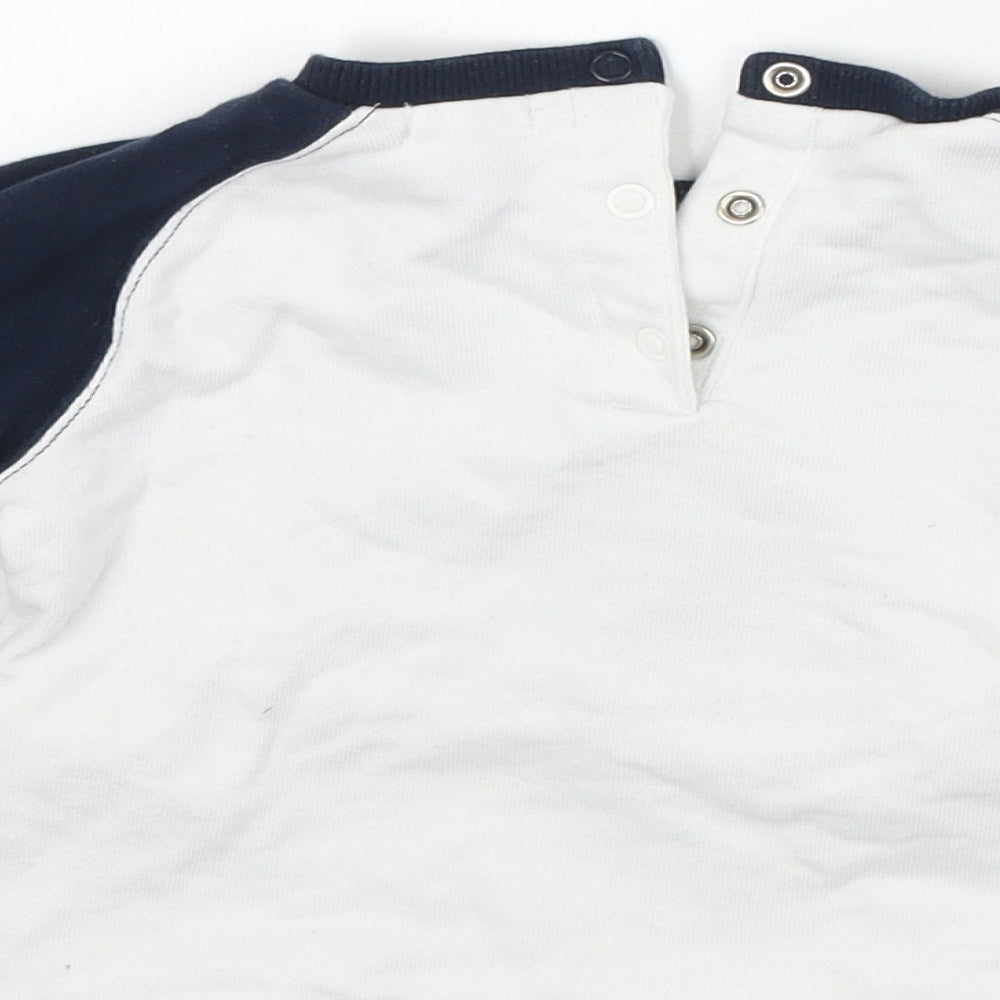 Kiabi Boys White Pullover Jumper Size 18-24 Months