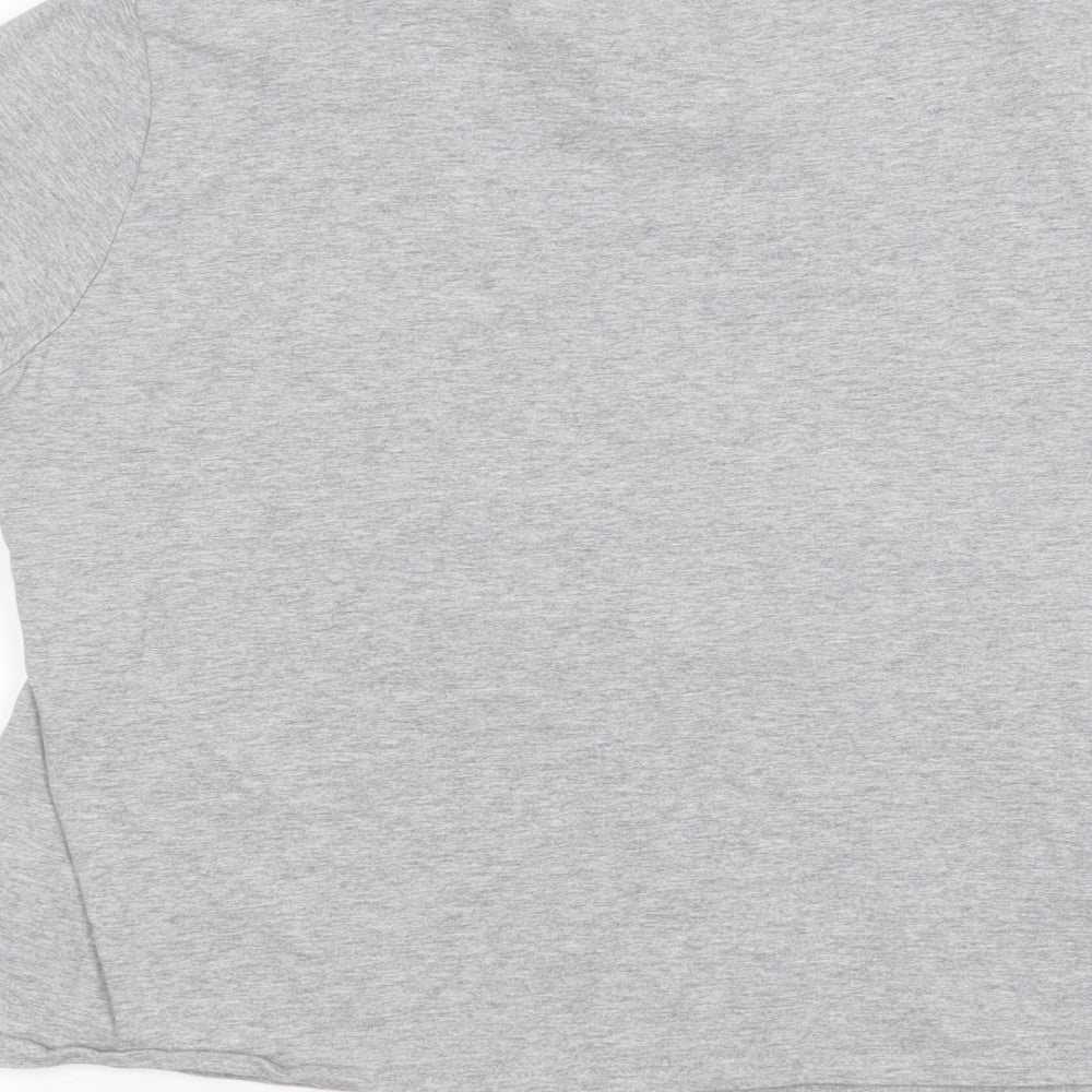 Fancyqube Womens Grey Basic T-Shirt Size L