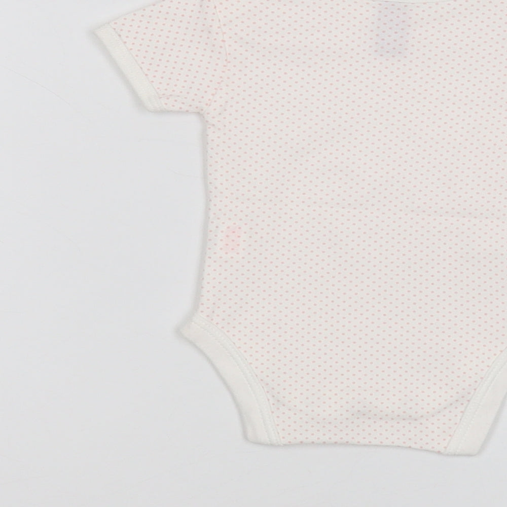 First Wish Baby White Polka Dot Babygrow One-Piece Size 0-3 Months