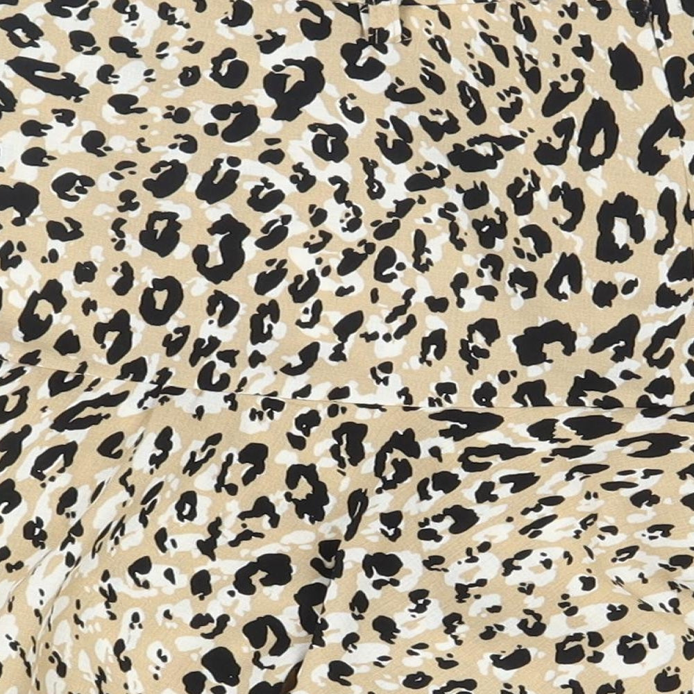 Stradivarius Womens Brown Animal Print A-Line Skirt Size S