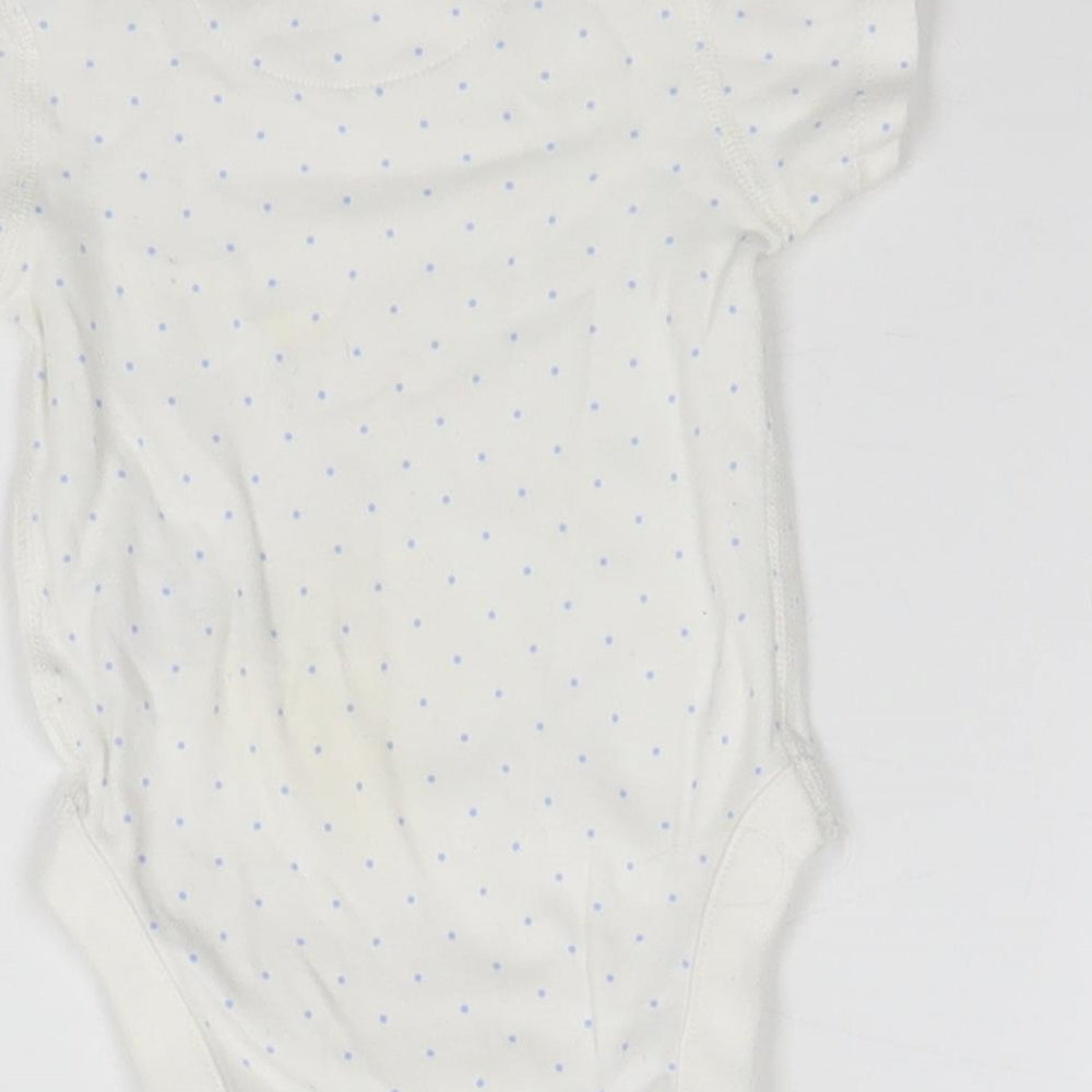 Marks & Spencer Baby White Polka Dot Leotard One-Piece Size 0-3 Months