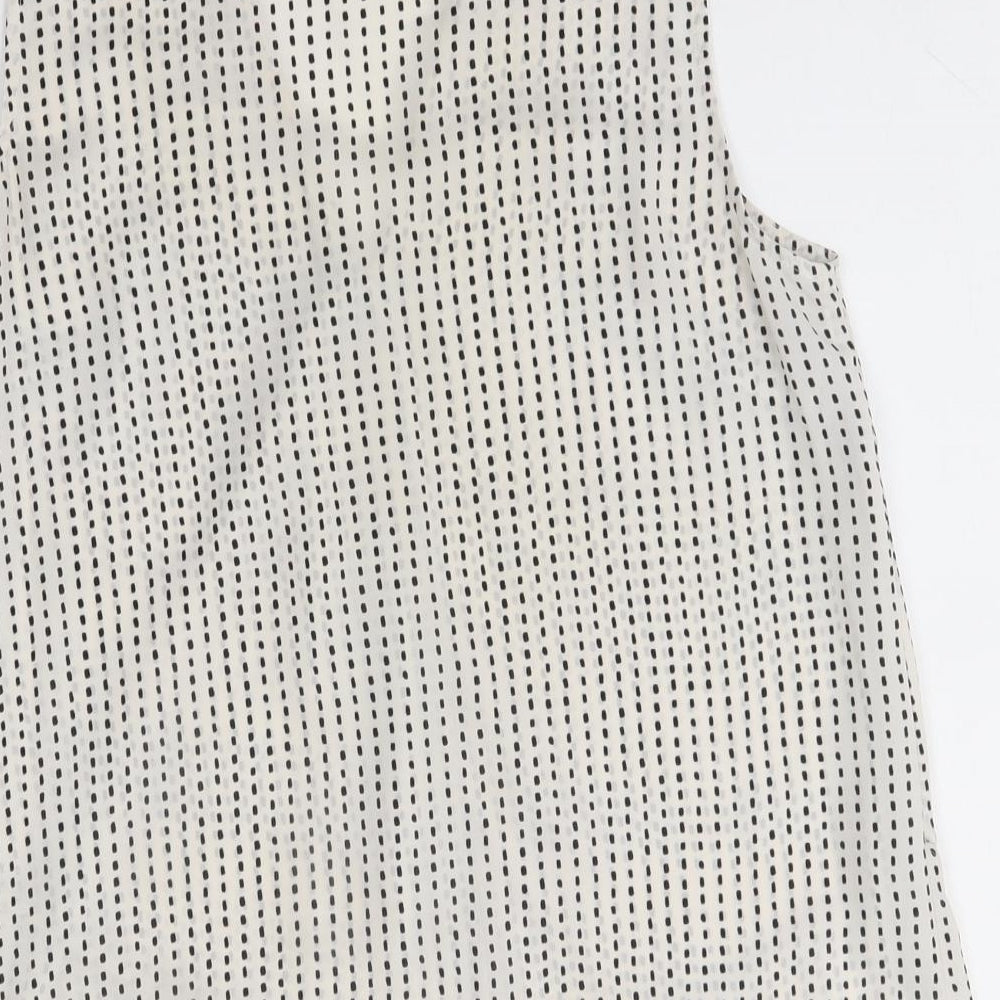 Debenhams Womens White Geometric Basic Blouse Size 10