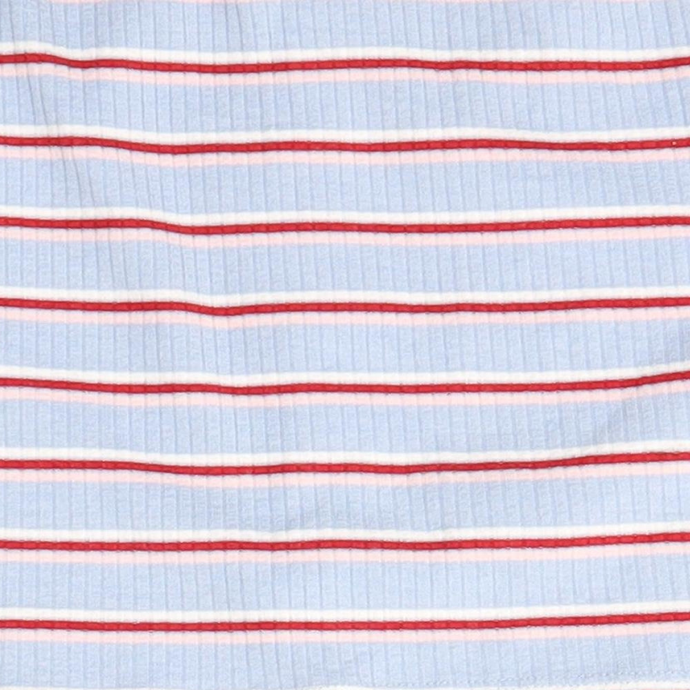New Look Womens Blue Striped Basic Blouse Size 14