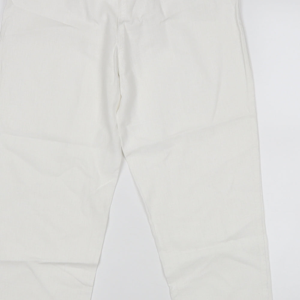 Bona parte Womens White Cropped Trousers Size 12 L23 in