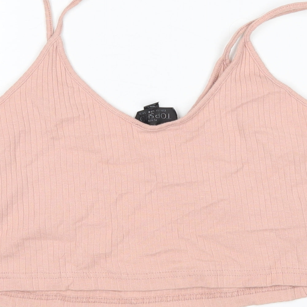 Topshop Womens Pink Cropped Tank Size 8