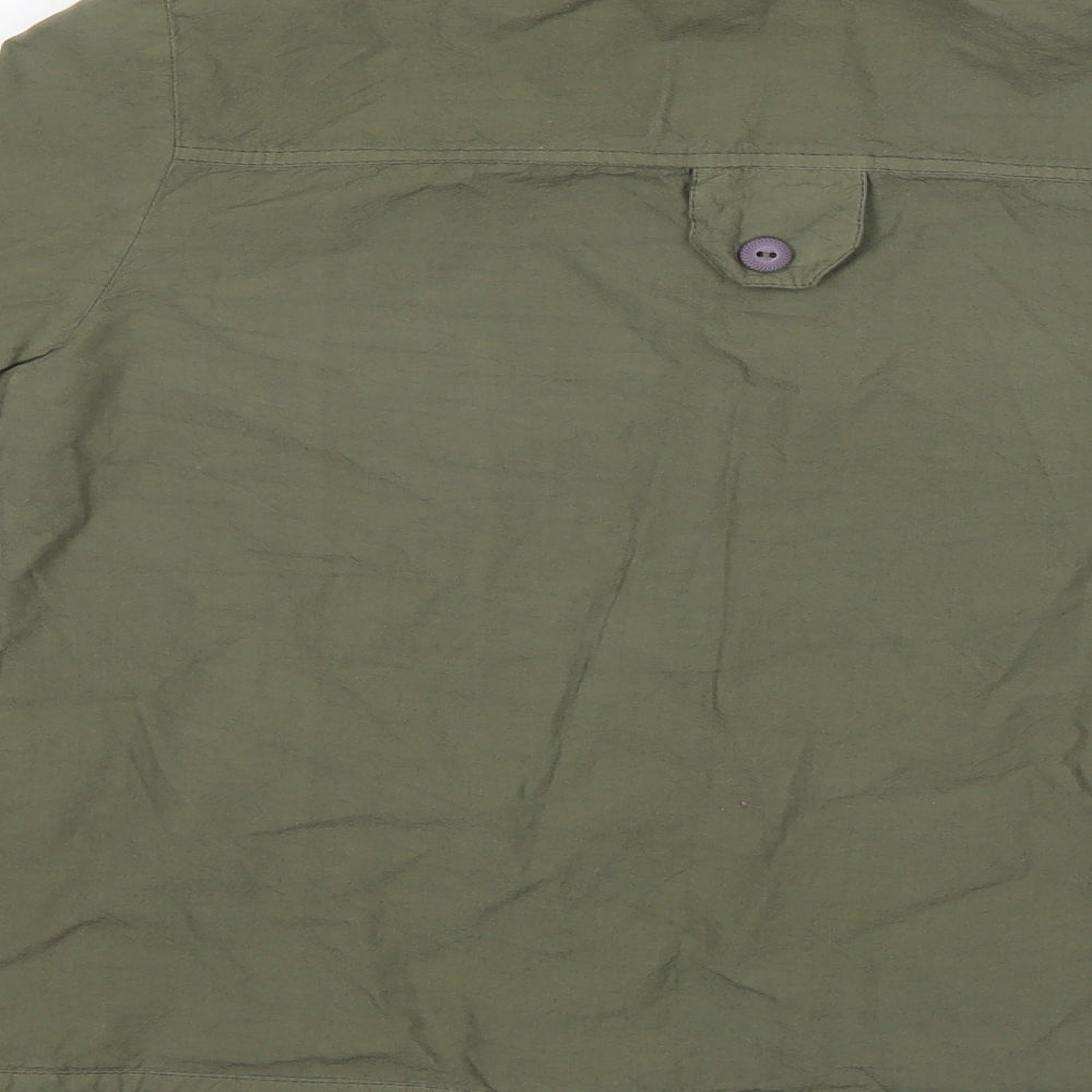 Manos Bratis Womens Green Basic Button-Up Size S
