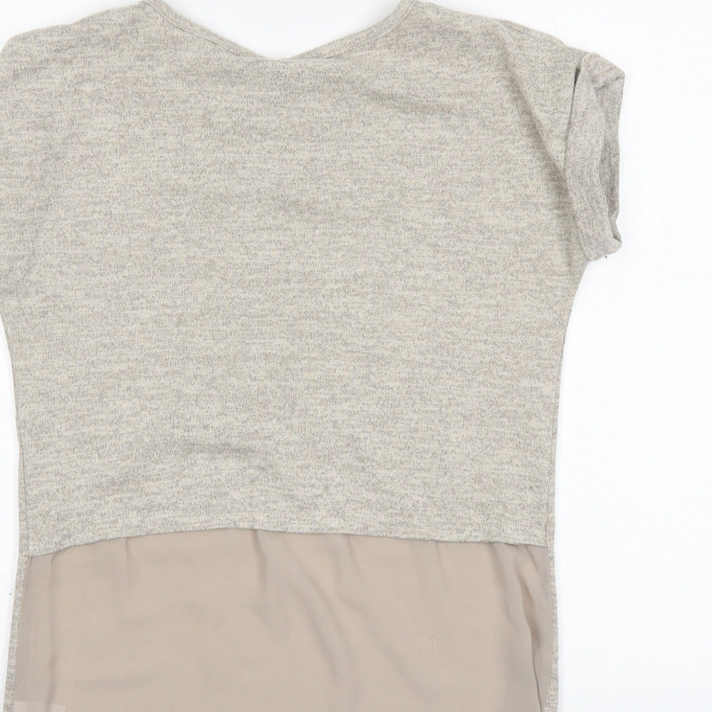IZABEL Womens Ivory Jersey Blouse Size 8