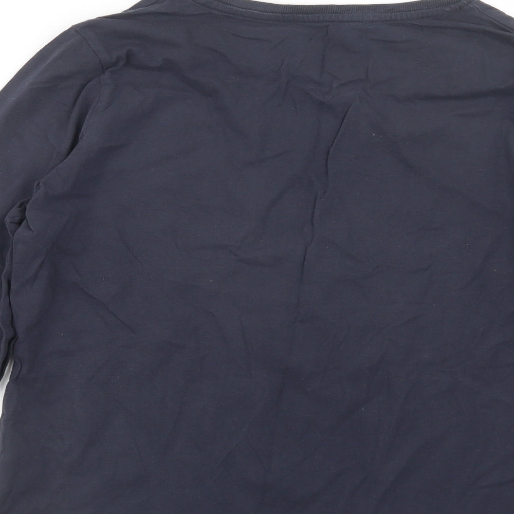 Avenue Mens Blue Geometric Pyjama Top Size M