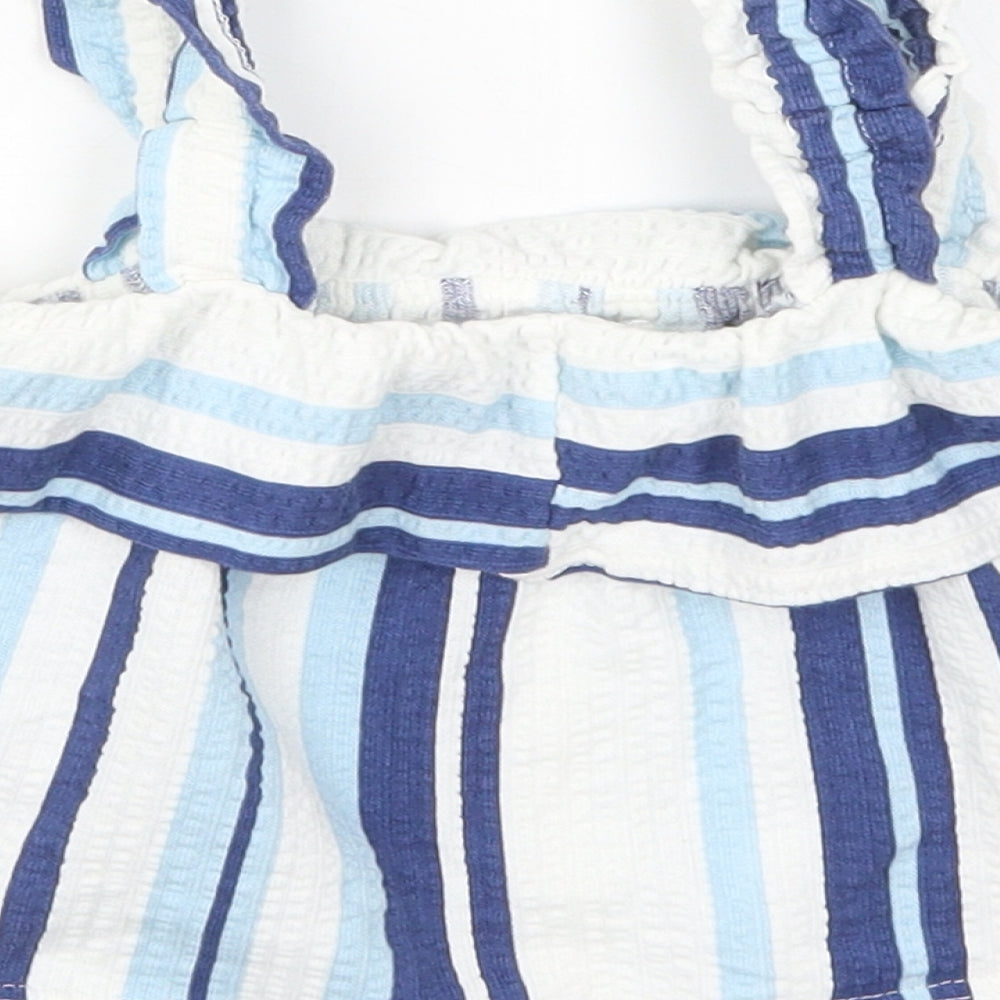 River Island Girls Blue Striped Basic Tank Size 9-10 Years