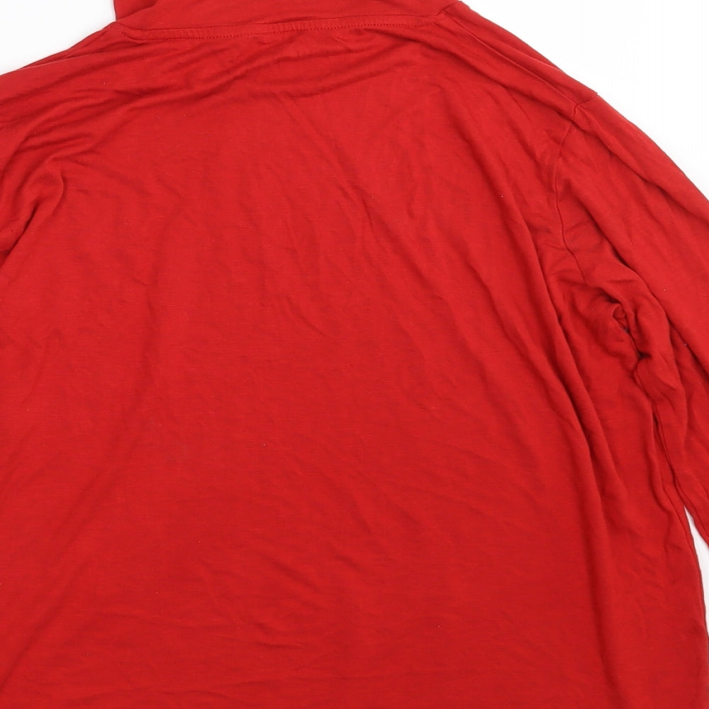 Marks & Spencer Womens Red Basic T-Shirt Size 14