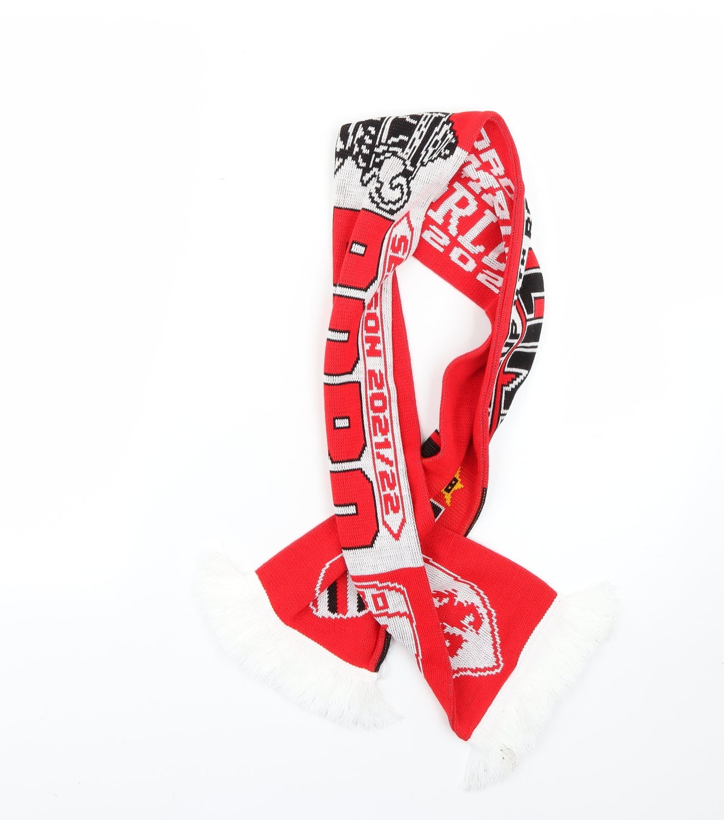 Preworn Mens Red Geometric Scarf One Size