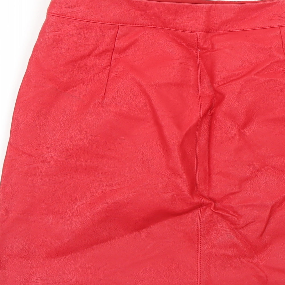 Topshop Womens Red Mini Skirt Size 6