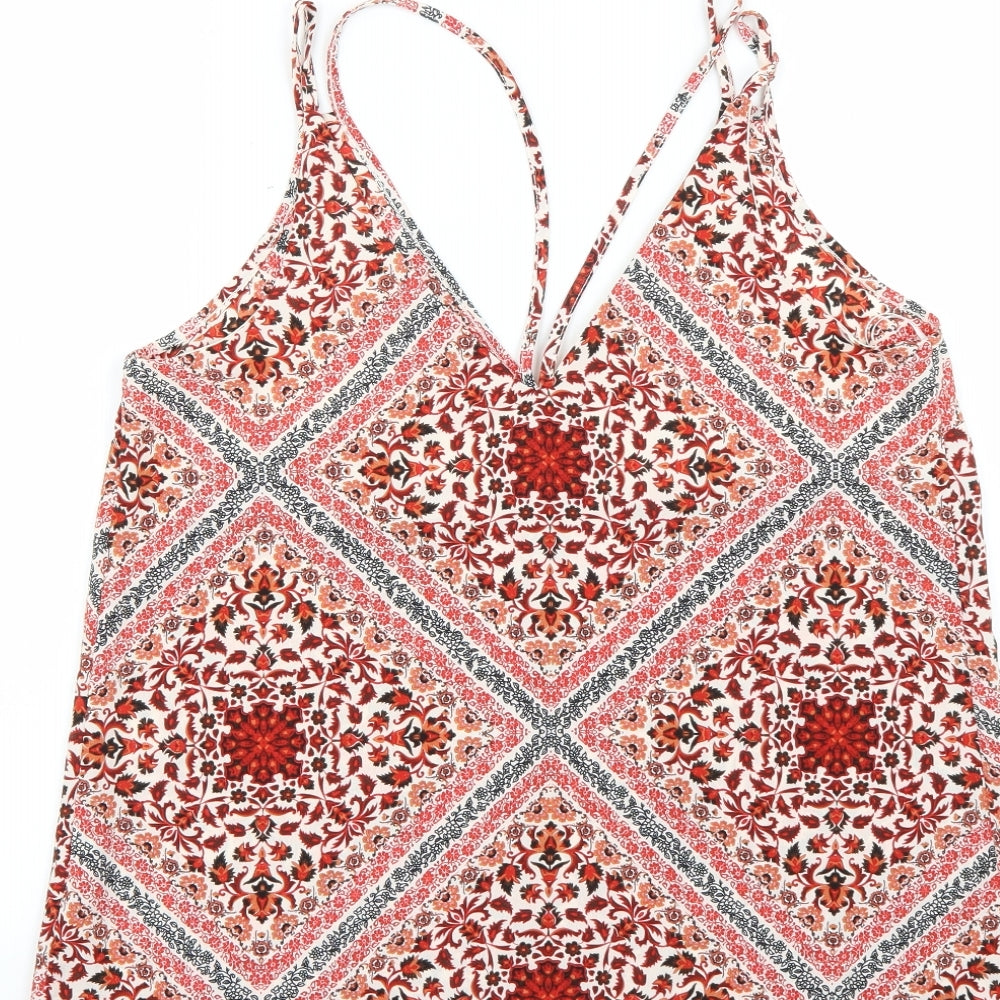 Primark Womens Multicoloured Geometric Basic Blouse Size 12