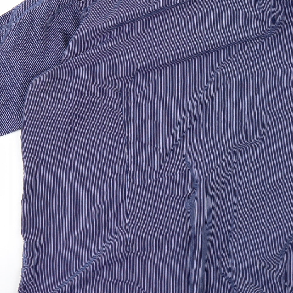 Cedarwood State Womens Blue Striped Basic Button-Up Size 16