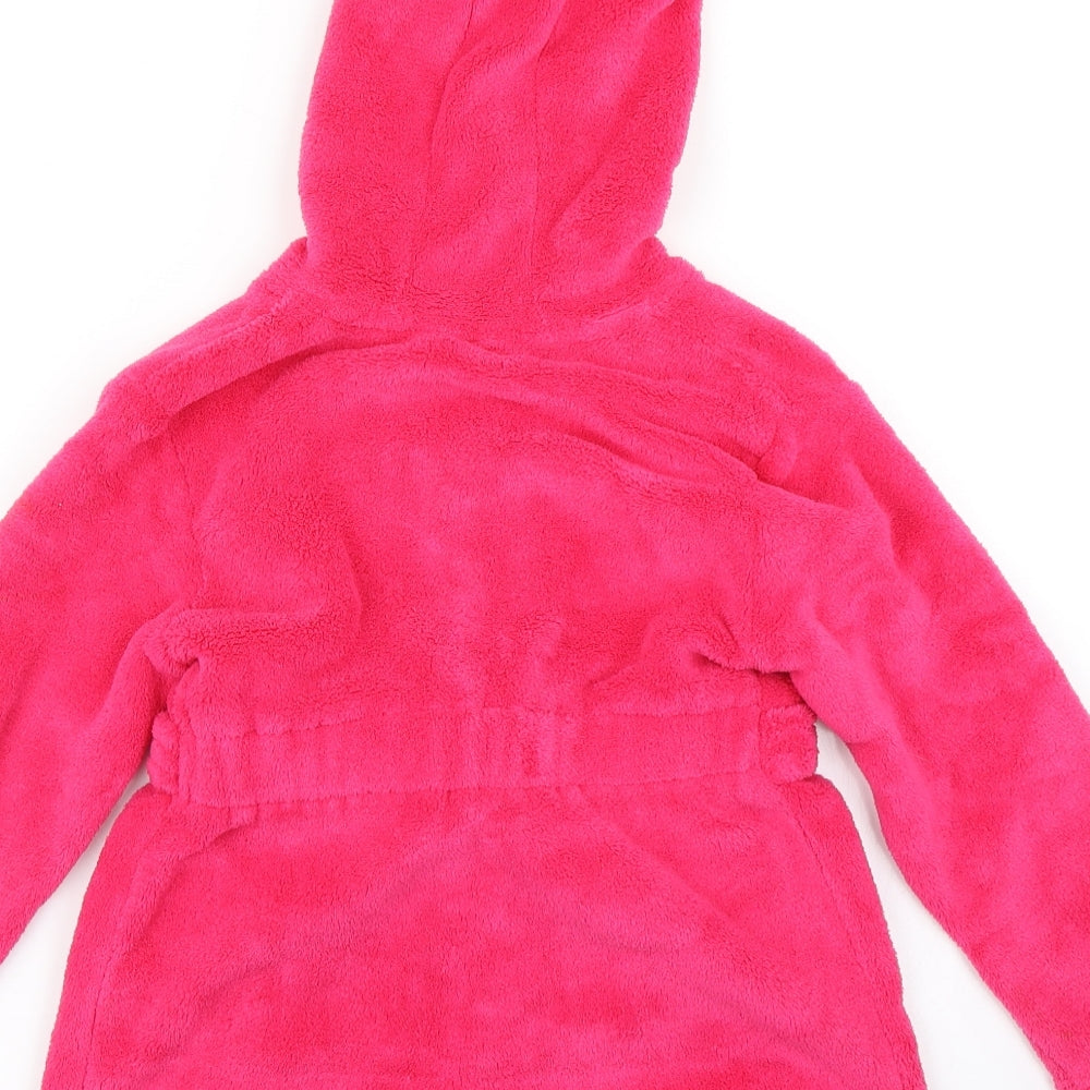 Matalan Girls Pink Solid Fleece Top Robe Size 4-5 Years