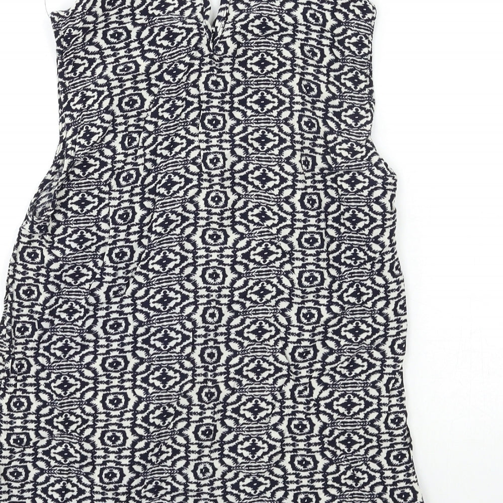 luzuz Womens Black Geometric Basic Tank Size 6