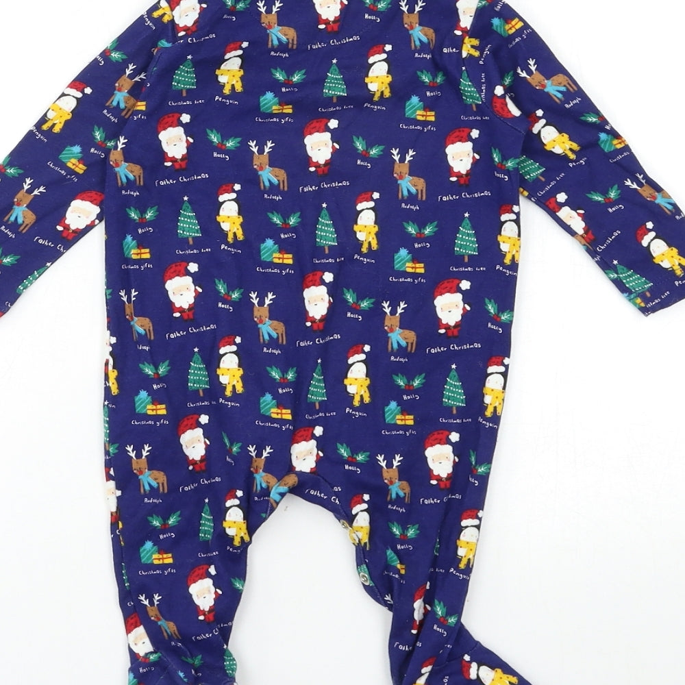 Mini Club Baby Blue Geometric Babygrow One-Piece Size 3-6 Months