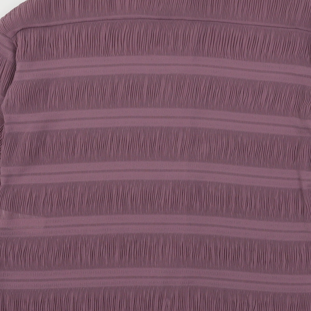 Club L Womens Purple Basic Button-Up Size 8