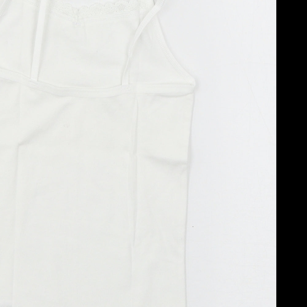 F&F Girls White Jersey Basic Tank Size 6-7 Years